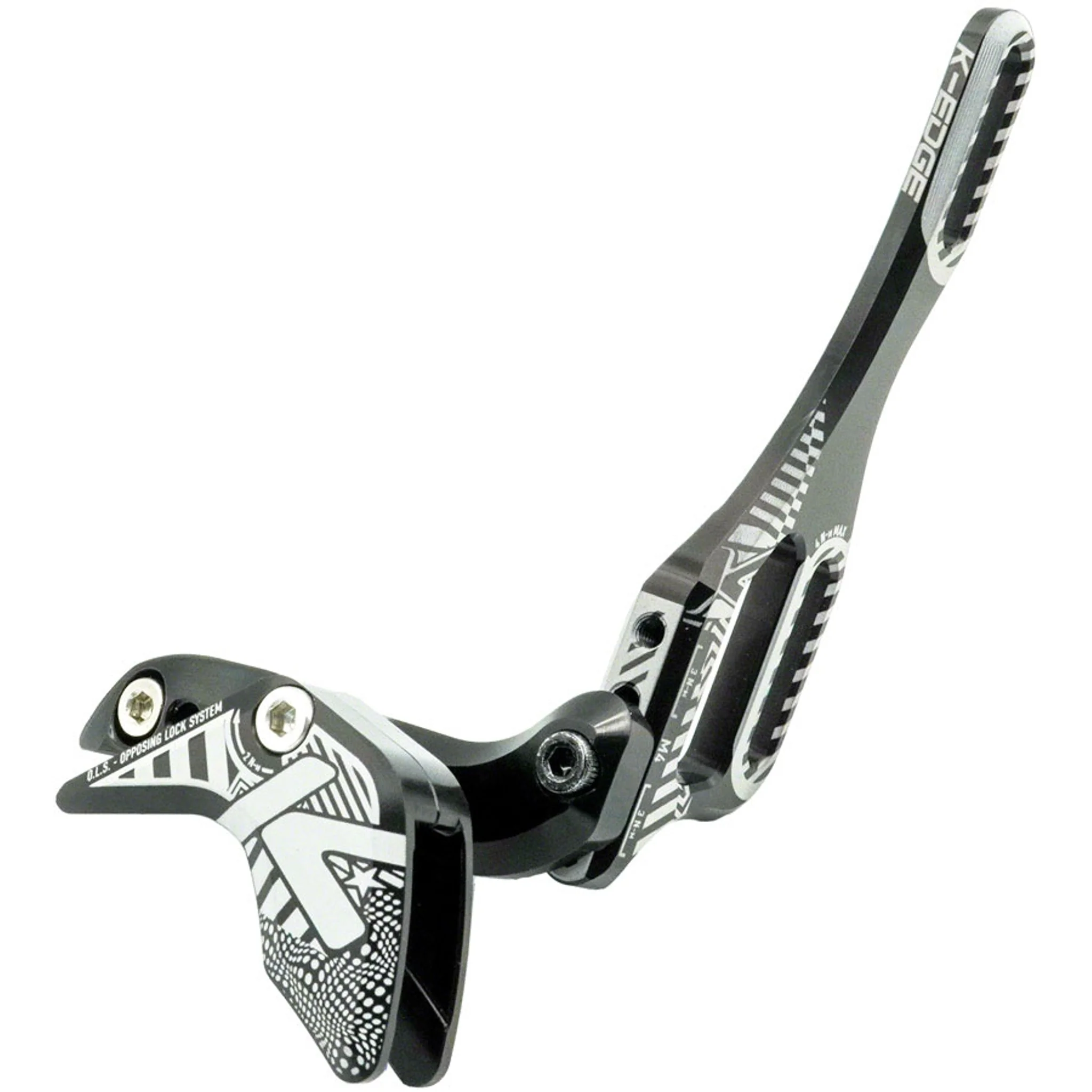 1x Race W Chain Guide - For Single Chainring, Water Bottle Attachment Point, Black/White - Image 2