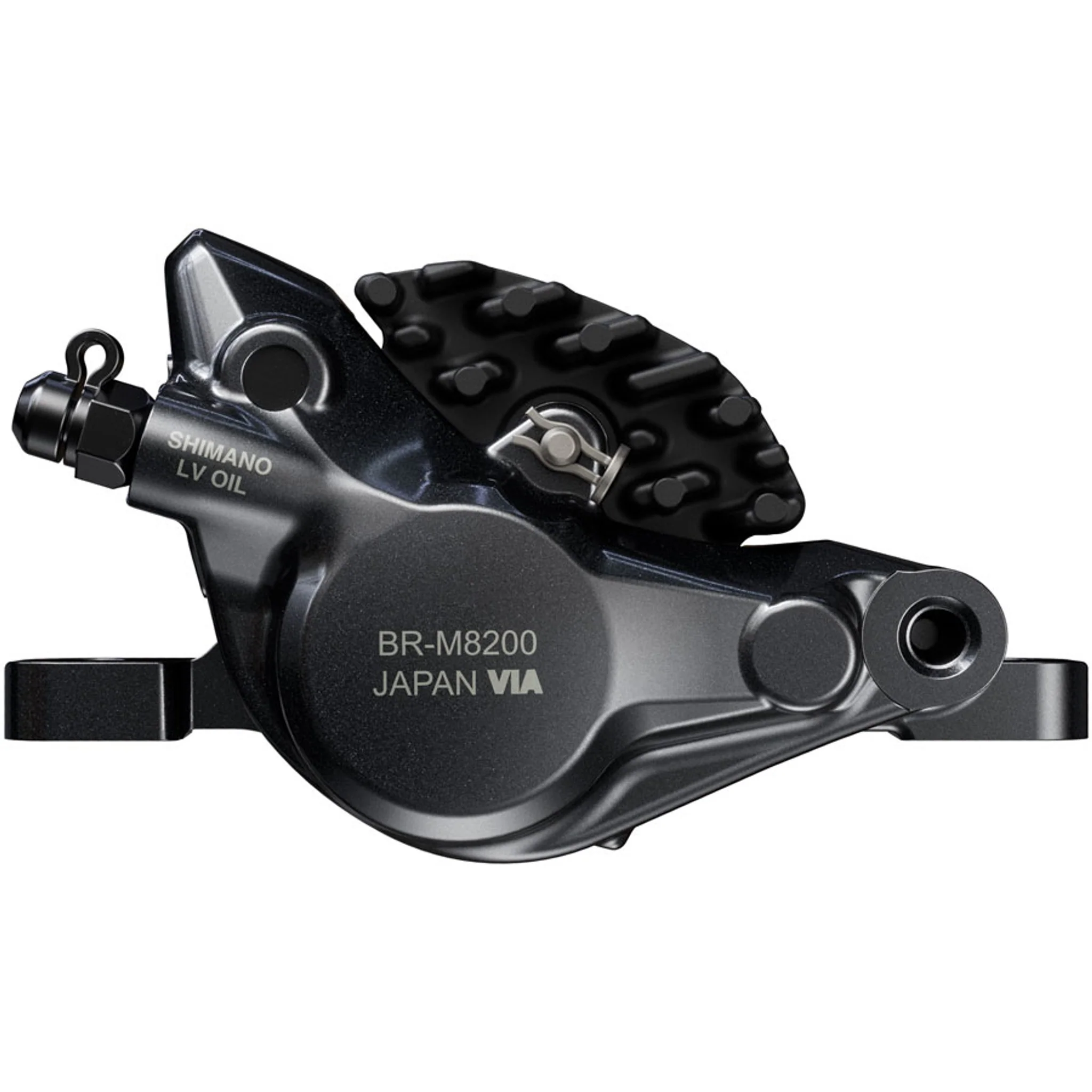 Shimano Deore XT BR-M8200 XC Disc Brake Caliper - Front or Rear, Post Mount, 2-Piston, Includes J04C-MF Finned Metal Pads, Black - Image 4