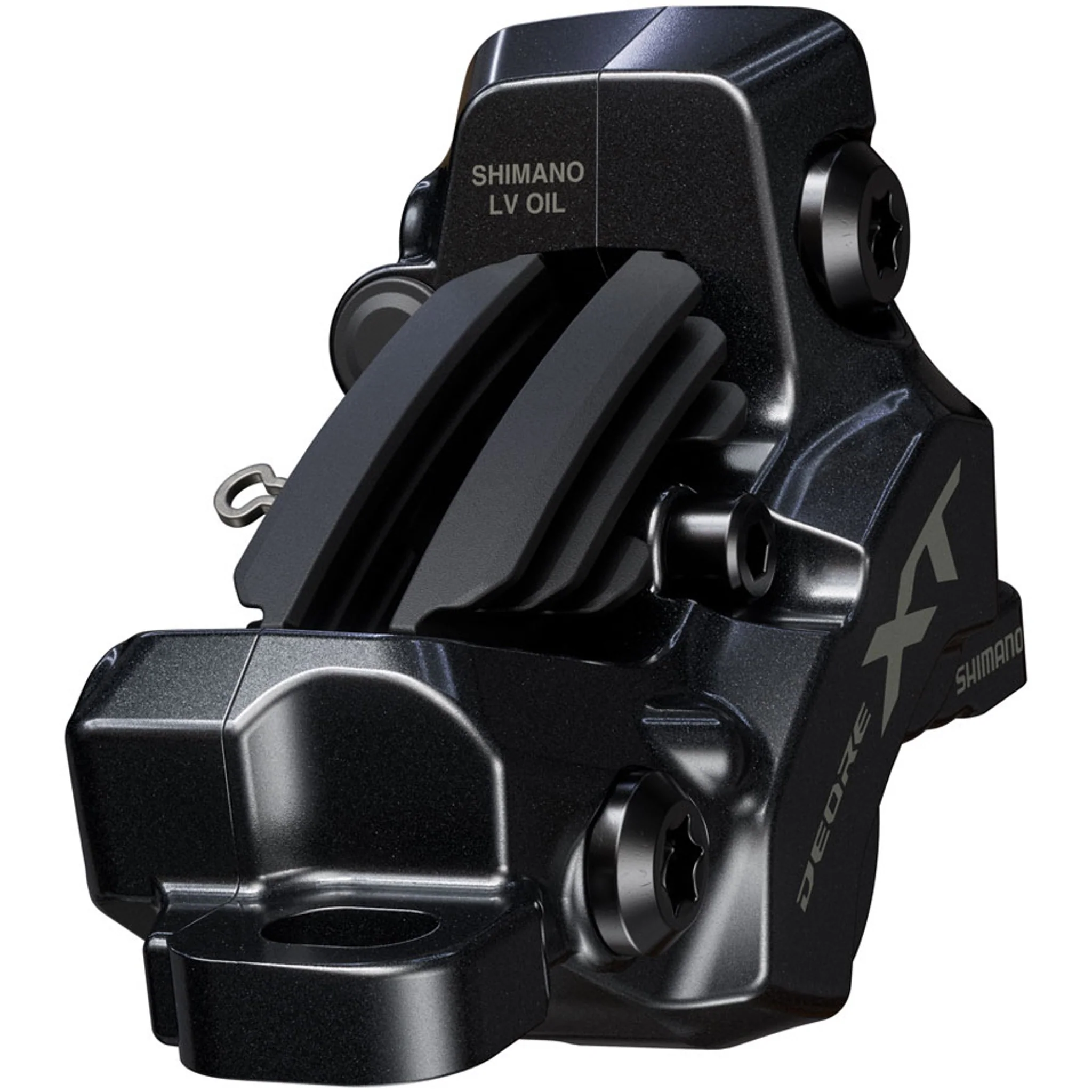 Deore XT BR-M8220 Enduro Disc Brake Caliper - Front or Rear, Post Mount, 4-Piston, Includes P04C-MF Finned Metal Pads - Image 2