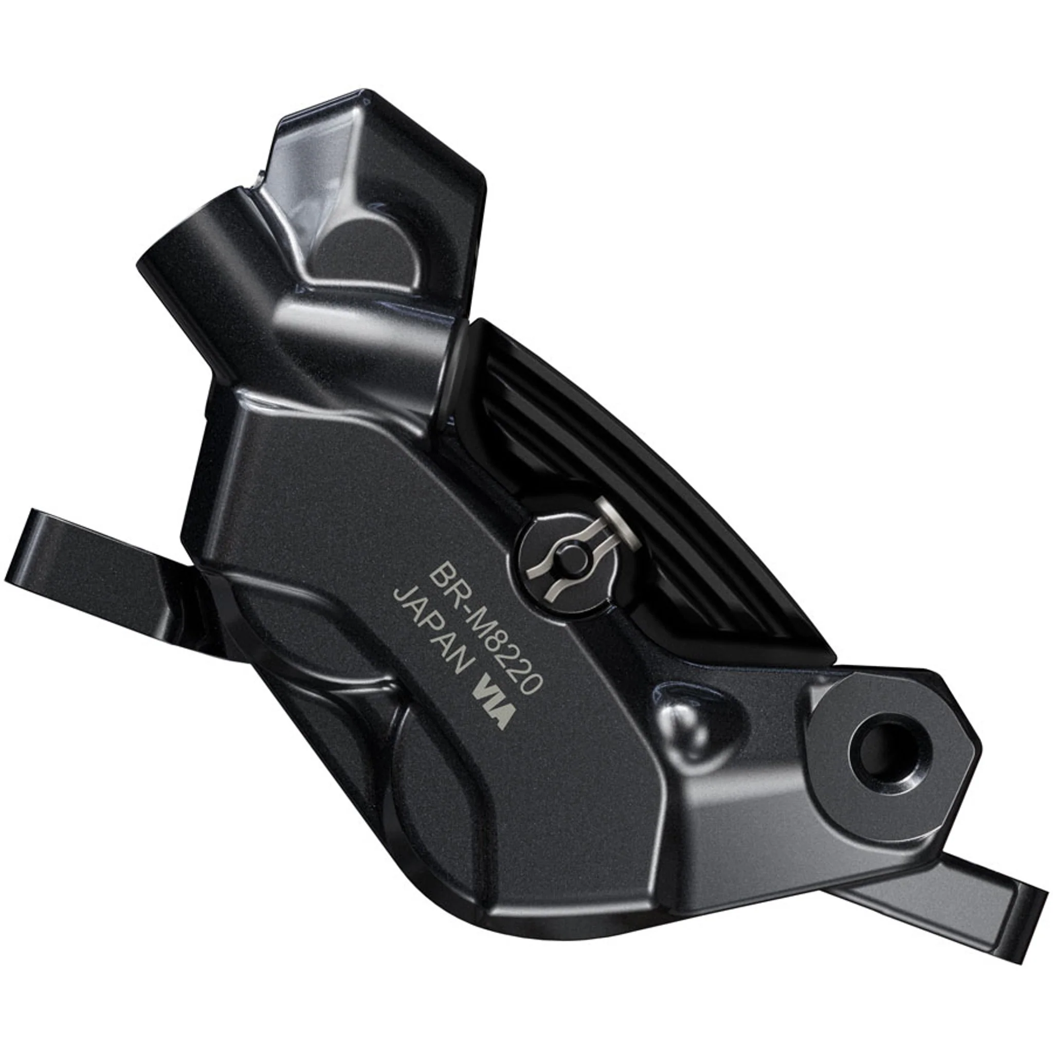 Deore XT BR-M8220 Enduro Disc Brake Caliper - Front or Rear, Post Mount, 4-Piston, Includes P04C-MF Finned Metal Pads - Image 4