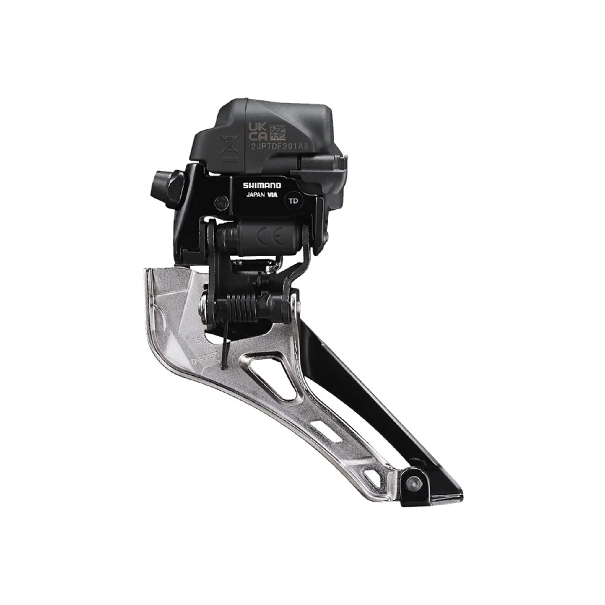 Dura-Ace FD-R9250 Di2 Front Derailleur - 2x12-Speed, Braze-on, Down Swing, For 50-55t Max, Black/Silver - Image 3