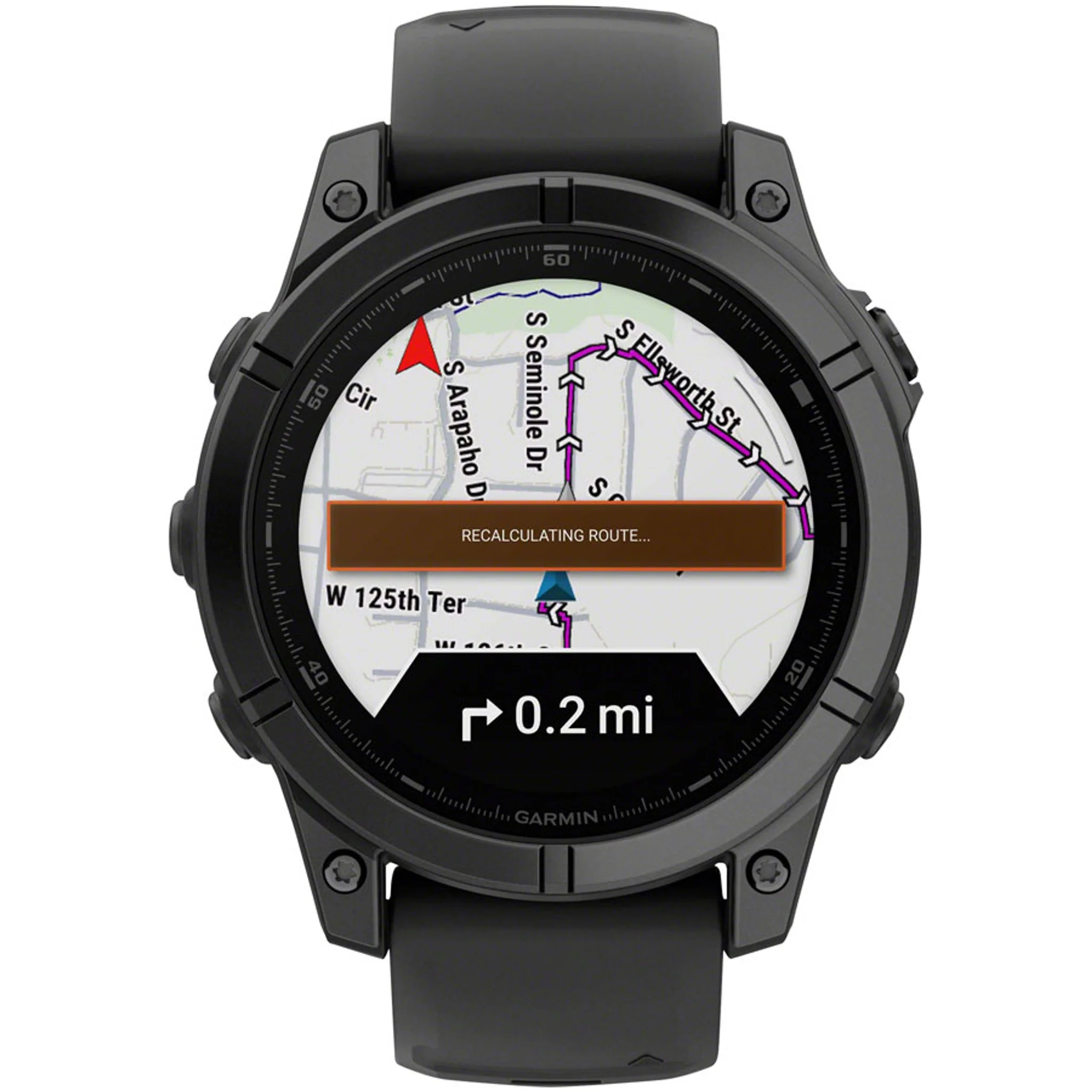 fenix E Smartwatch - 47mm, AMOLED, Slate Gray Steel with Black Silicone Band - Image 2