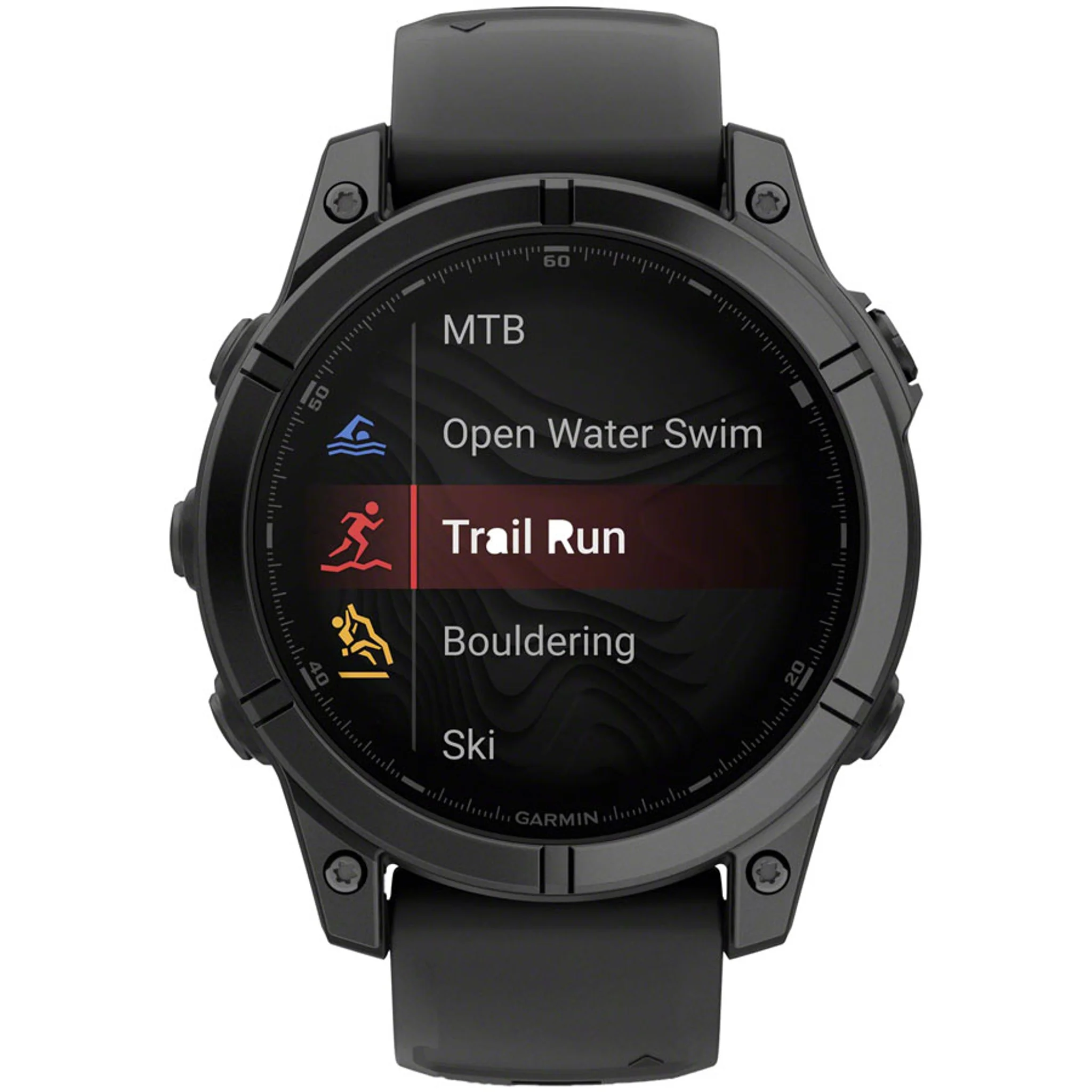fenix E Smartwatch - 47mm, AMOLED, Slate Gray Steel with Black Silicone Band - Image 6
