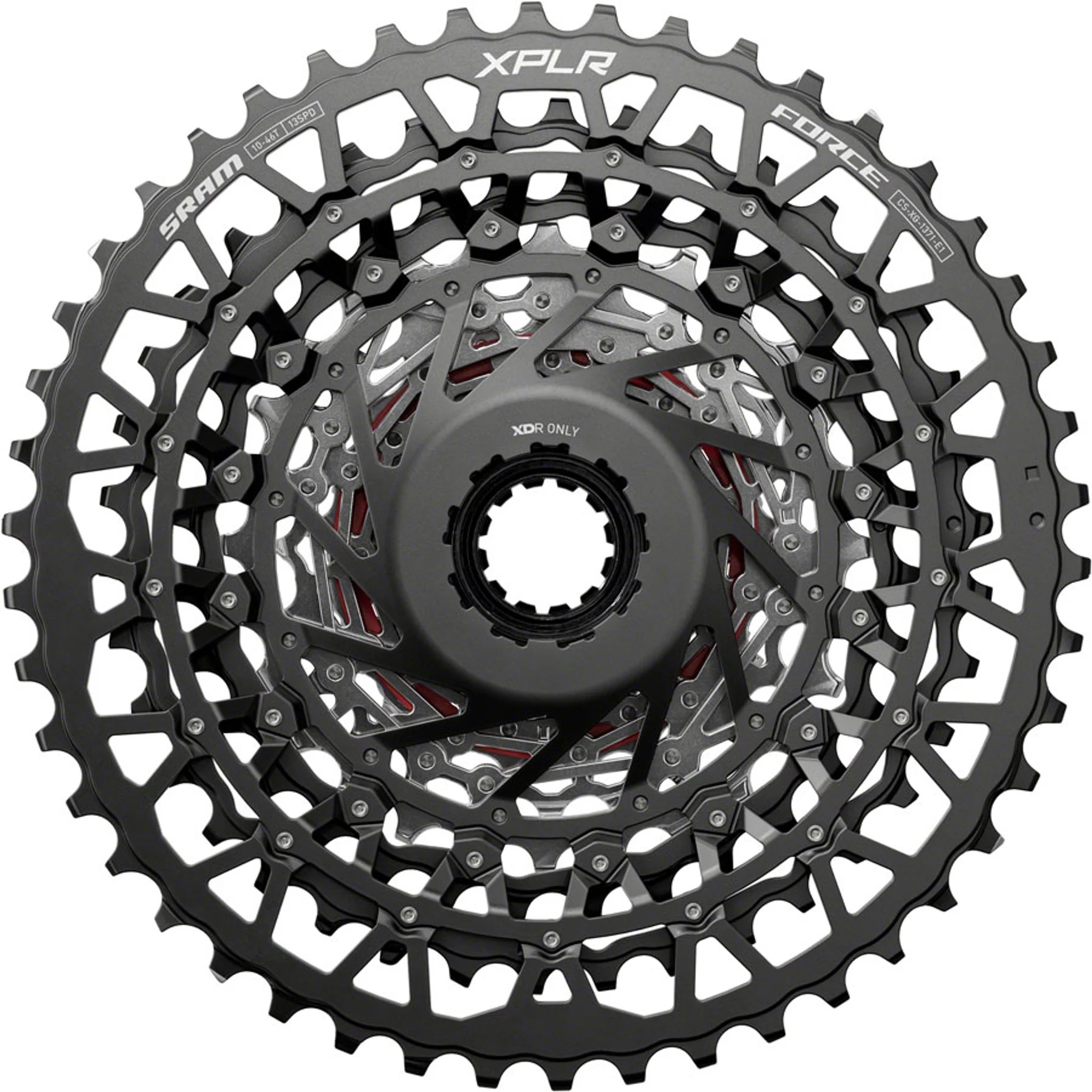 SRAM Force XPLR XG-1371 Cassette - 13-Speed, 10-46t, For XDR Driver, Silver, E1 - Image 3