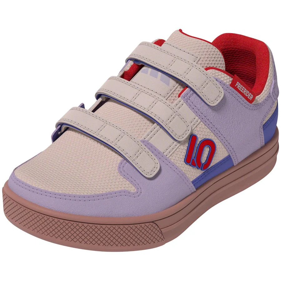 Freerider Kid's VCS Flat Shoes - Putty Mauve/Pure Ruby/Semi Cobalt Blue - Image 6