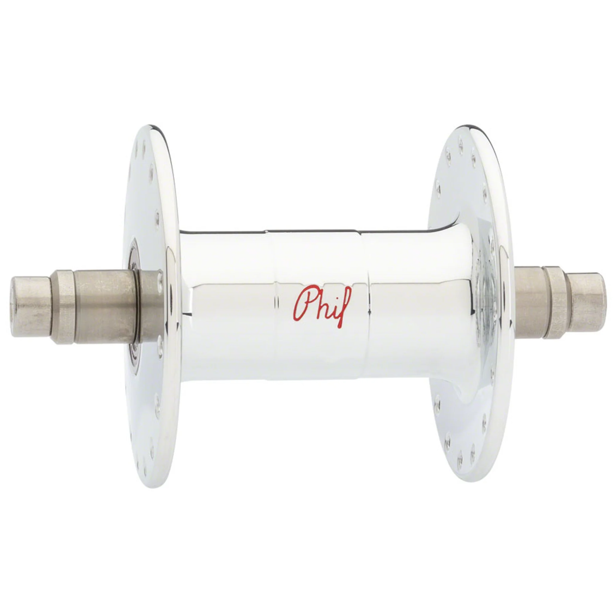 Phil Wood High-Flange Front Hub - 9 x 1 x 100mm, Rim Brake, Polished Silver, 32h