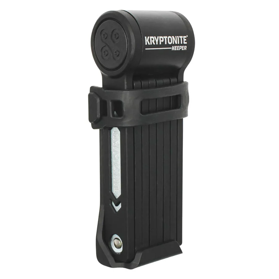Keeper Mini Folding Lock - Includes Bracket, Black