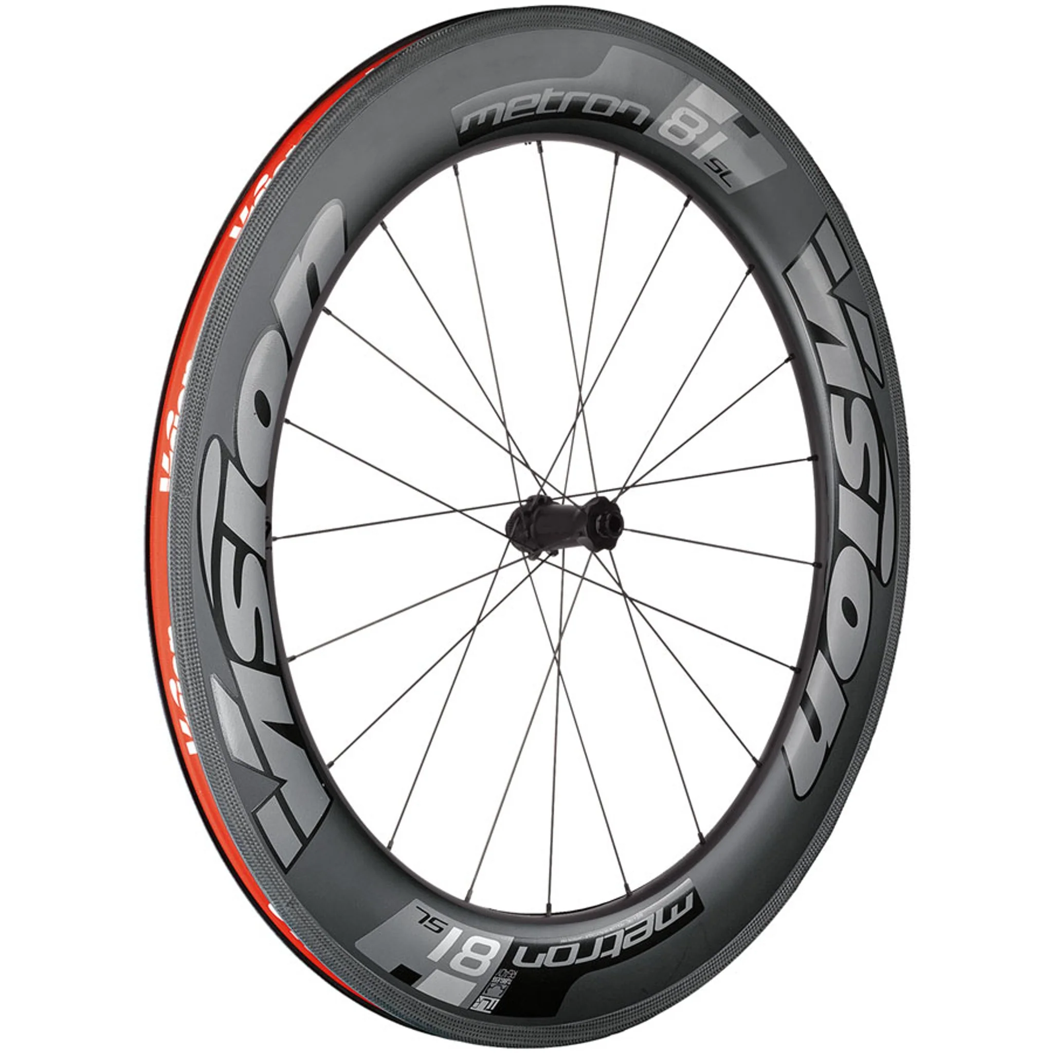 Vision Metron 81 TL Front Wheel, Tubeless 700c, 21H Spoke Count, Disc Brake, Center Lock Rotor Mount – Black