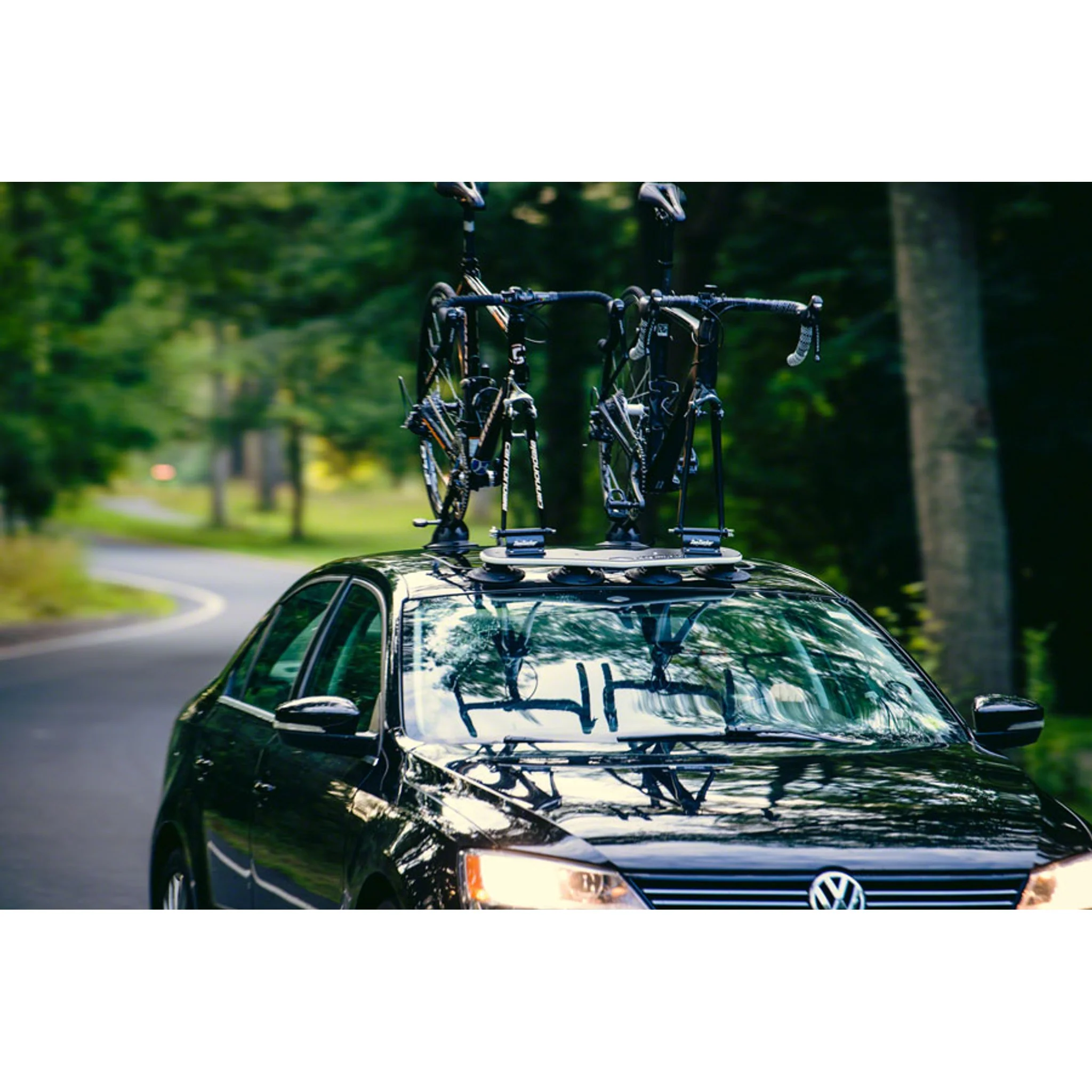 Mini Bomber 2-Bike Roof Rack - HUSKE QR Fork Mounts and Rear Wheel Holders, Black - Image 3