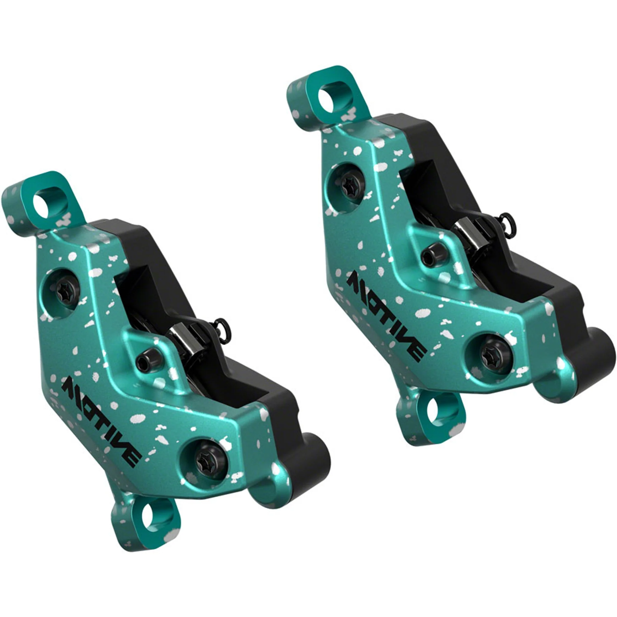Motive Ultimate Stealth Expert Disc Brake Kit - Front/Rear Levers, Front/Rear Teal Splatter Calipers, Adapters, Rotors, Bleed Kit, A1 - Image 3