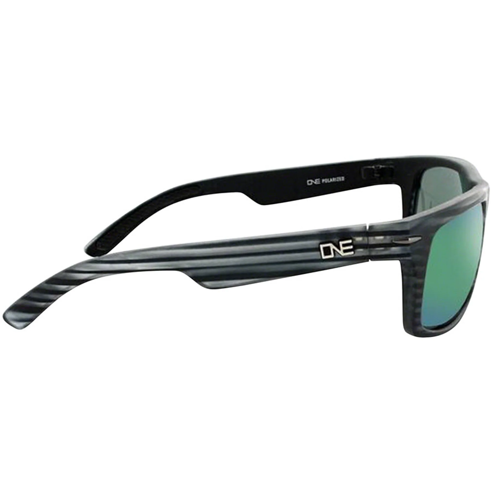ONE Timberline Polarized Sunglasses: Matte Driftwood Gray with Polarized Smoke Green Mirror Lens - Image 3
