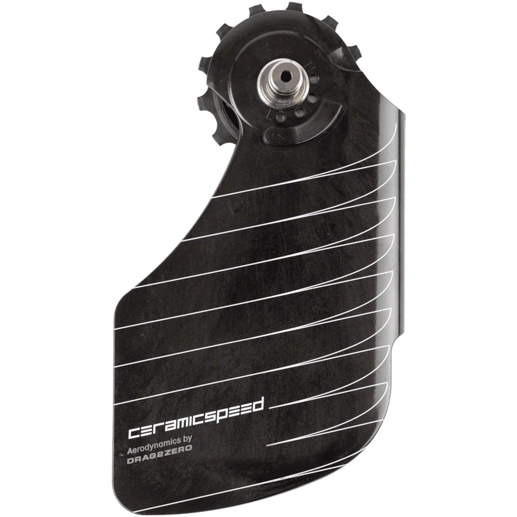 OSPW Pulley Wheel Aero Alpha System for Shimano 9250/8150 - Coated Races, Aluminum Pulley, Carbon Cage, Black