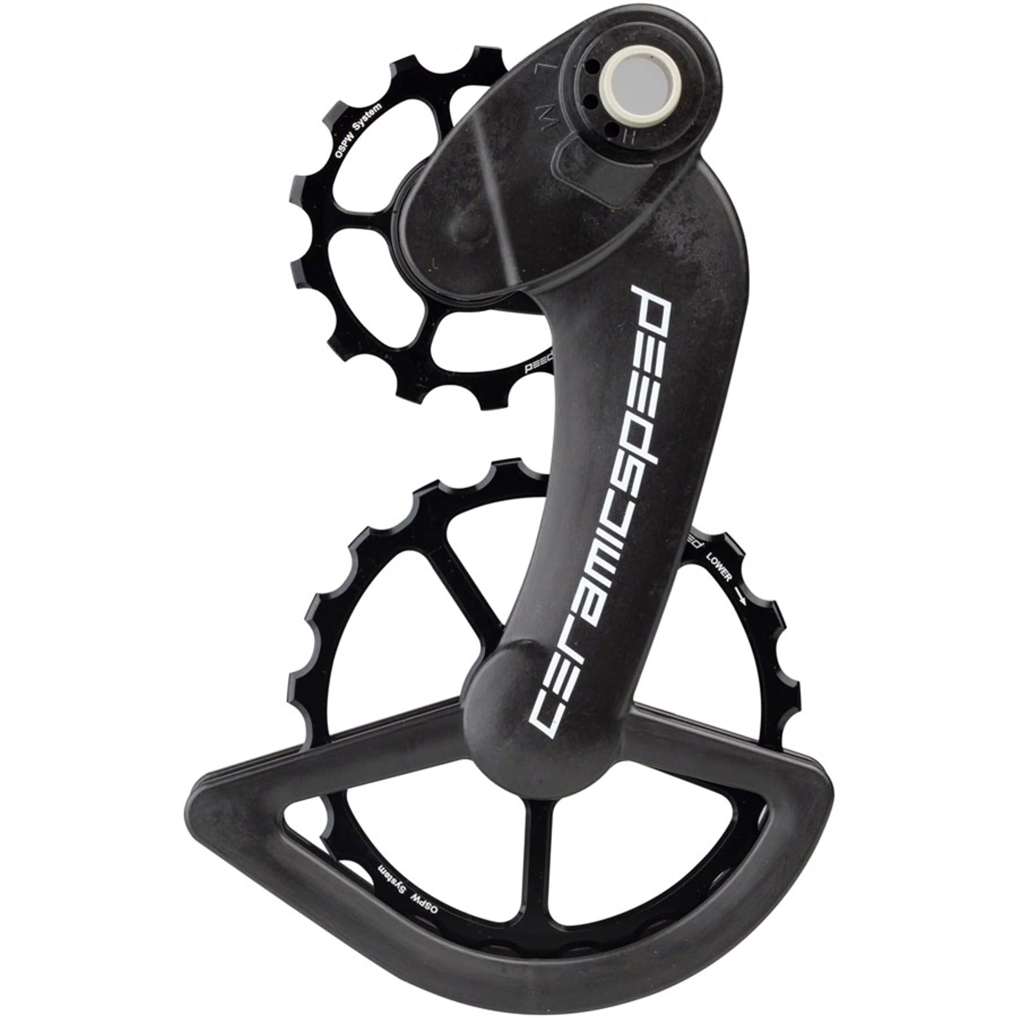 OSPW Pulley Wheel System for Campagnolo Derailleurs - Alloy Pulley, Carbon Cage, Black