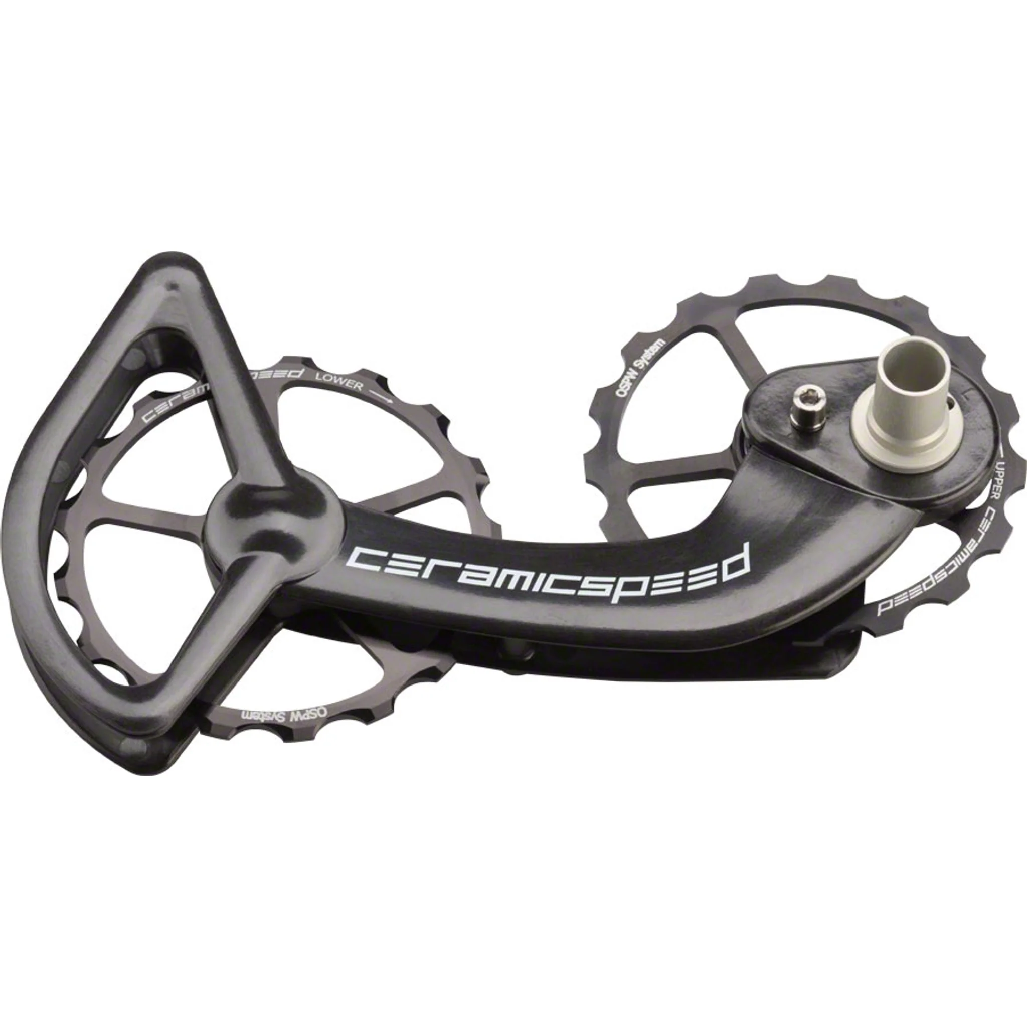 OSPW Pulley Wheel System for Shimano 9000/6800 Series - Alloy Pulley, Carbon Cage, Black