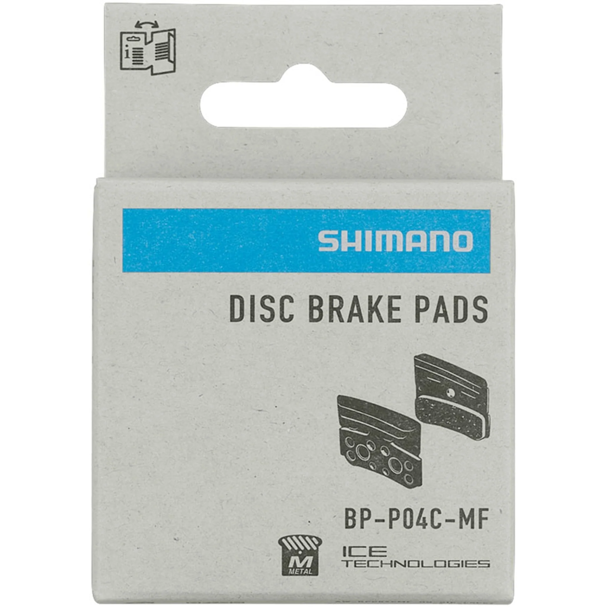 Shimano P04C-MF Disc Brake Pads and Springs - Metal Compound, Finned Aluminum and Stainless Steel Back Plate, One Pair - Image 2