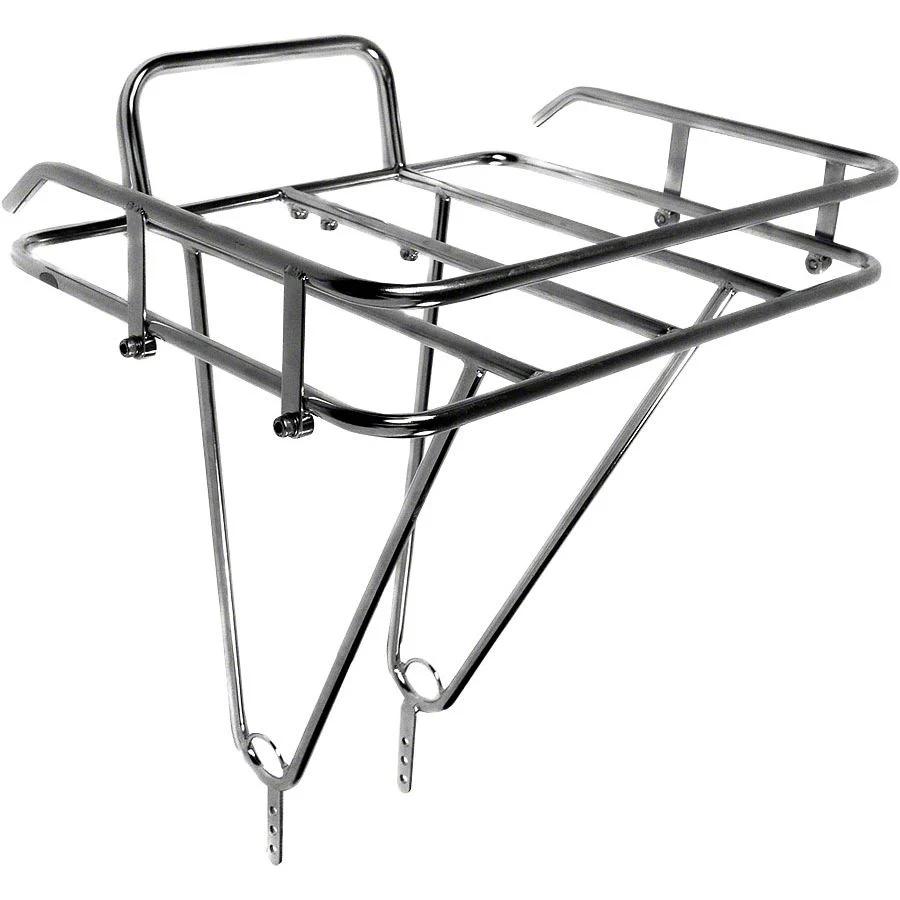 Porteur Front Rack: Polished Stainless Steel