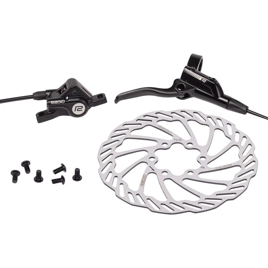 Raceline Disc Brake Kit - Hydraulic, 140mm Rotor, Right Hand Lever, Black