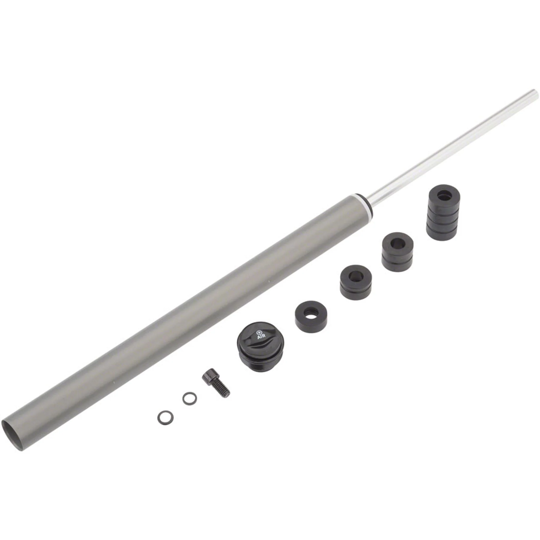 Solo Air Spring Assembly - 100 - 160mm, Top Cap, Spring, Travel Spacers and Shaft Bolt, 35 Silver A1