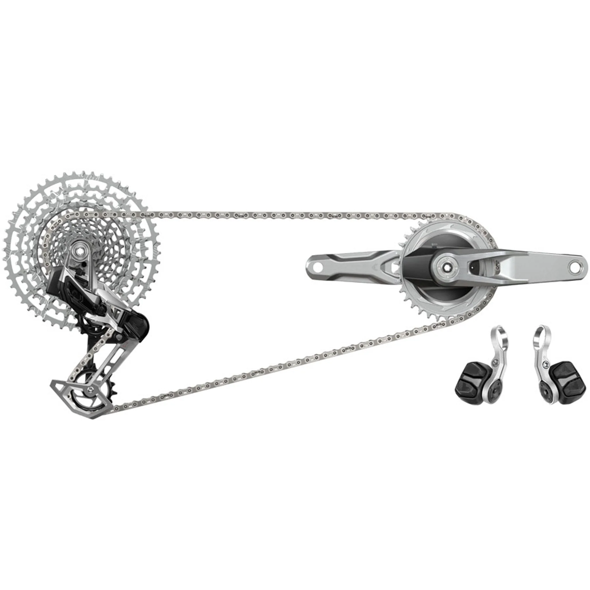 SRAM 1987 Eagle Transmission Power Meter Groupset - 170mm, 32 and 34t Chainrings, POD Controllers, 10-52t Cassette, Rear Derailleur, Chain - Image 3