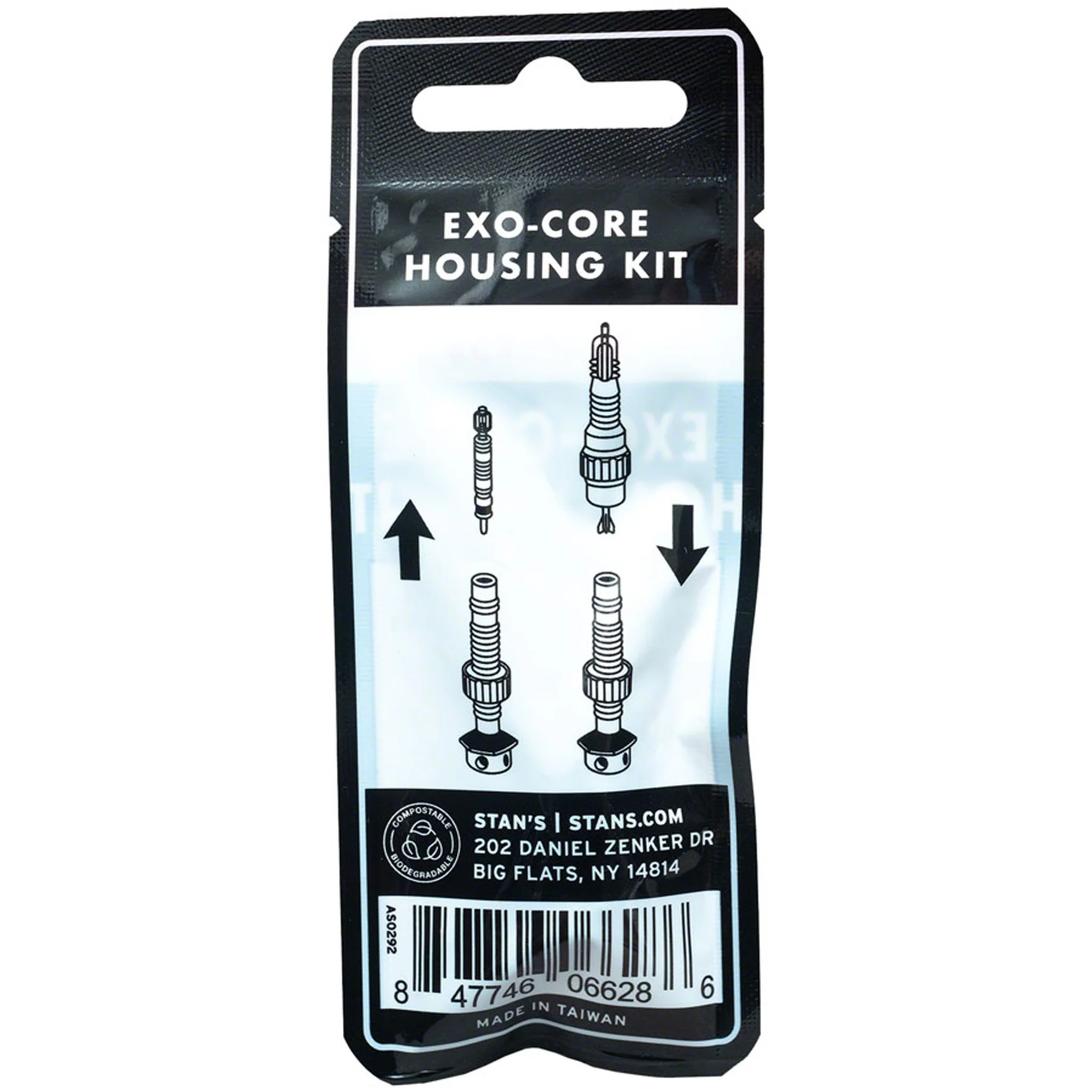 Stan's Tubeless Exo-Core Valve Stem Housing Kit - Alloy, Black, Fits Universal+ Valves, Pair - Image 3