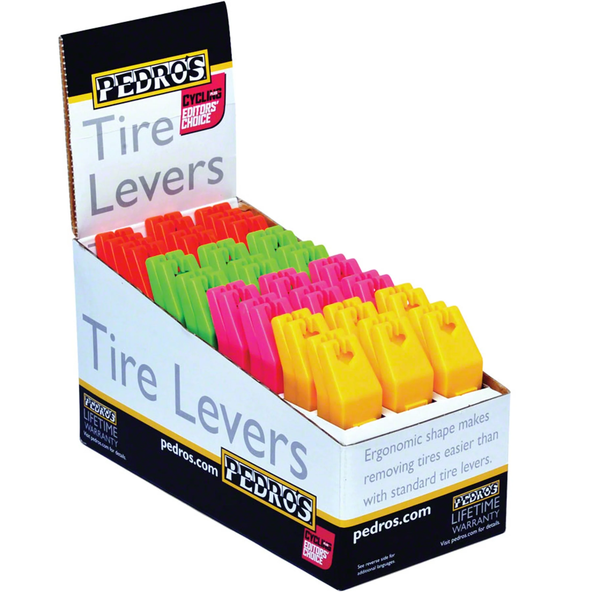 Tire Levers 24x2 Pack 4 Color Tire Lever Counter Display, Red, Pink, Green, Yellow