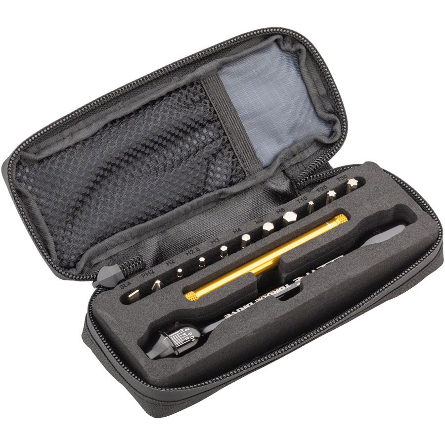 Torque Drive  Torque Wrench - 2-9 Nm, 2, 2.5, 3-6mm Hex,   T10, T25, T30~ Flat/Phillips, With Storage Case, Black