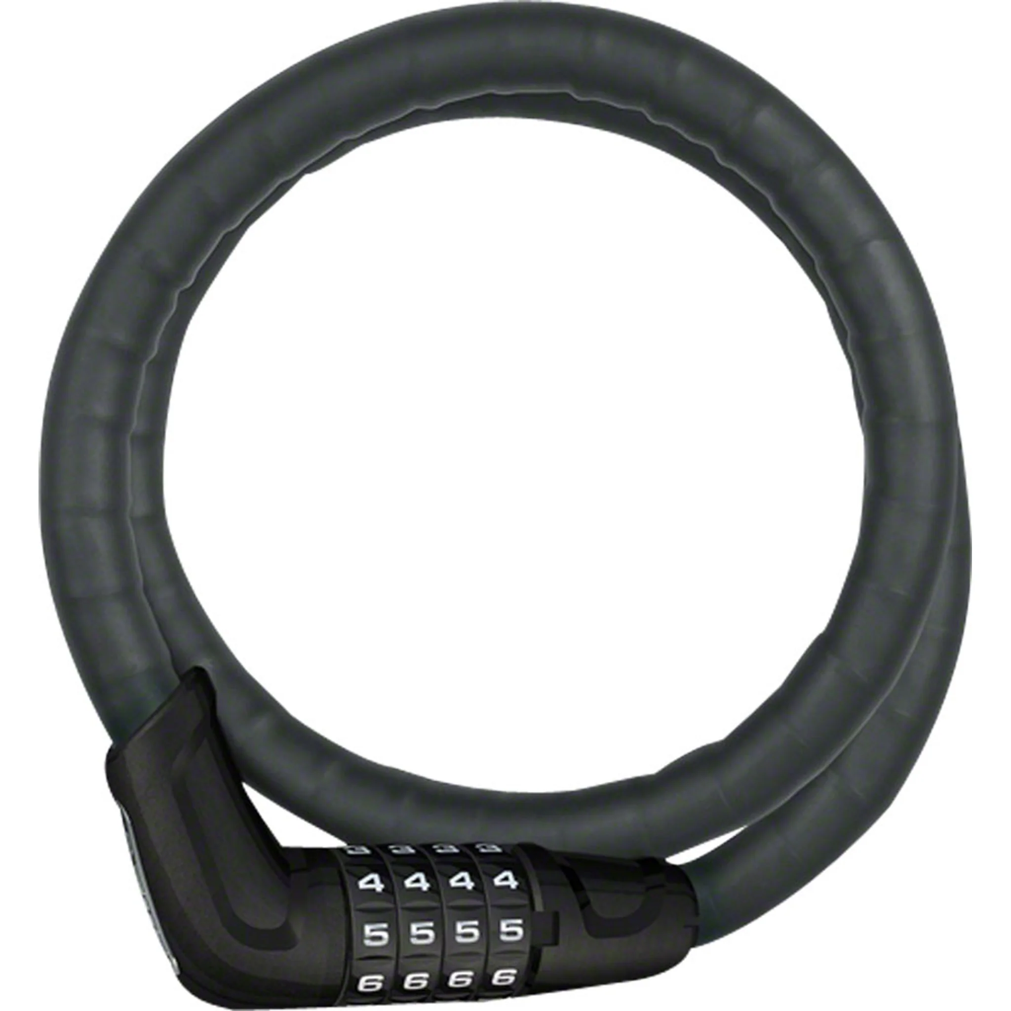 Tresorflex 6615 Combination Coiled Cable Lock: 120cm x 15mm With Mount, Black